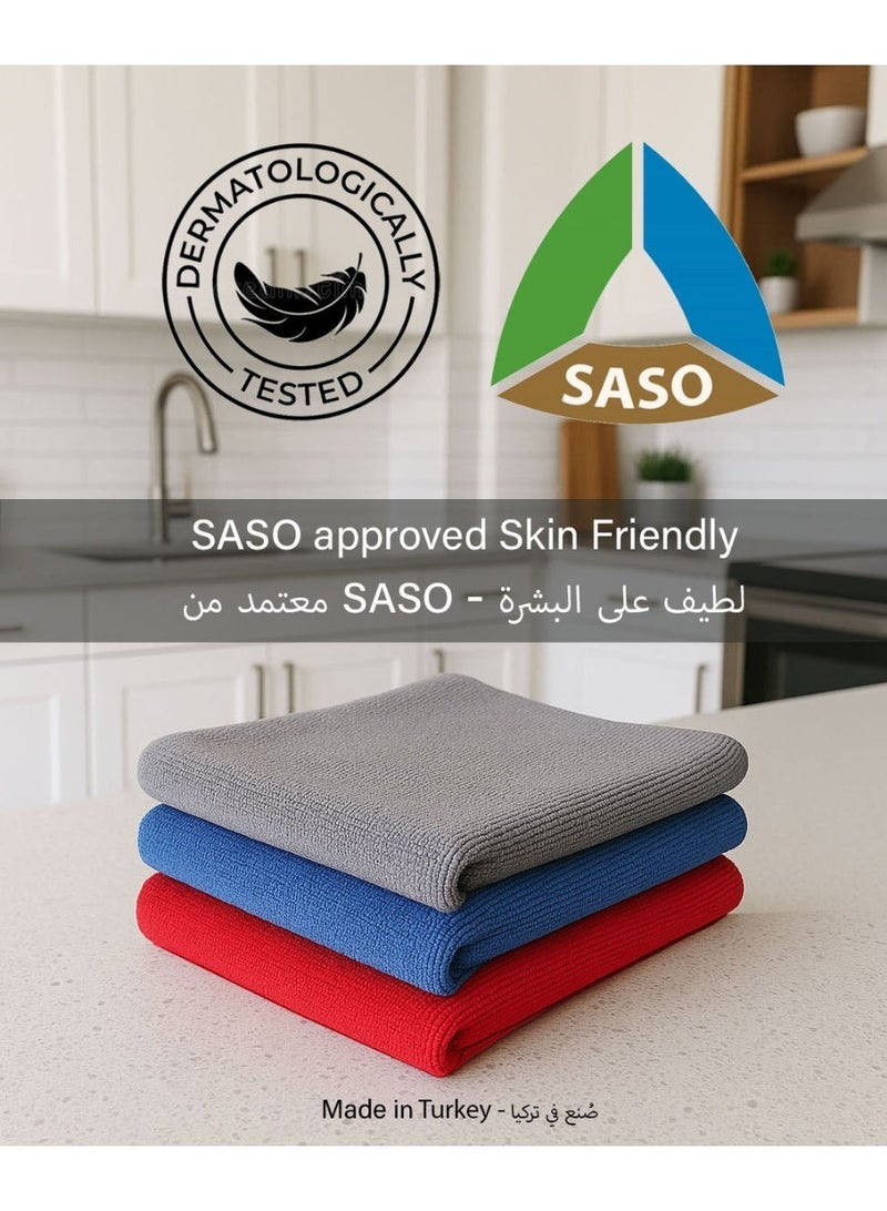 الصفحة الرئيسية الفضية منشفة تنظيف وتجفيف احترافية كبيرة من الألياف الدقيقة ٤٠×٤٠ سم [16x16بوصة] | صنع في تركيا | خياطة دقيقة متينة بنسيج ذكي | منشفة تيري فائقة النعومة والامتصاص | قابلة لإعادة الاستخدام وصديقة للبيئة | عبوة من ١٠ قطع - Image 4